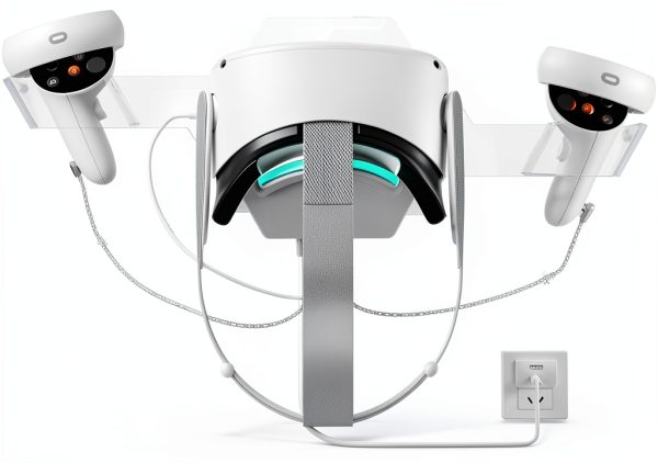 HiBloks Oculus Quest 2 Mount Charging Station with 7‑Color LED Light-0