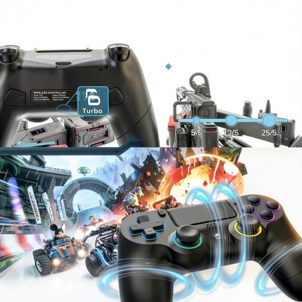 ZFY Controllers PS4 Controller – Hall Effect Joystick, Black-4